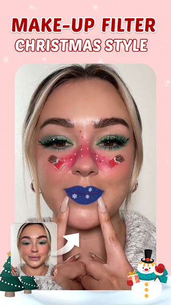 XmasAI: Makeup Filter App - عکس برنامه موبایلی اندروید