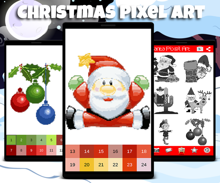 Coloring Book Christmas Pixel - Gameplay image of android game