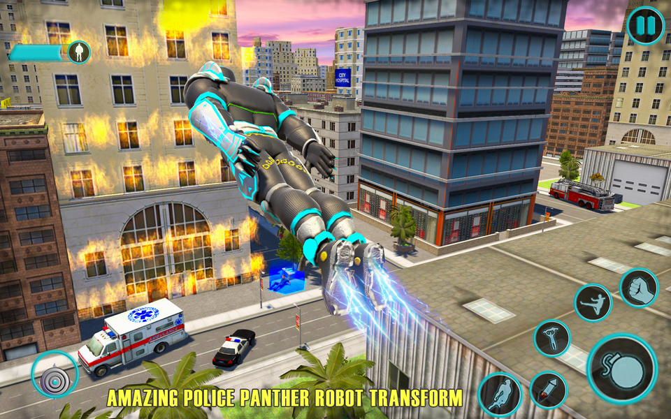Flying Panther Robot Hero Game - Image screenshot of android app