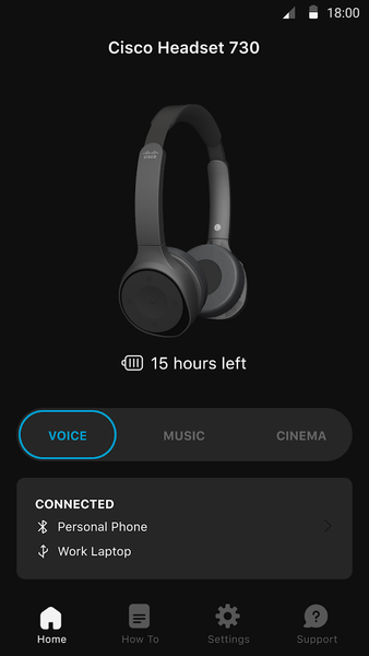 Cisco Headsets - Image screenshot of android app