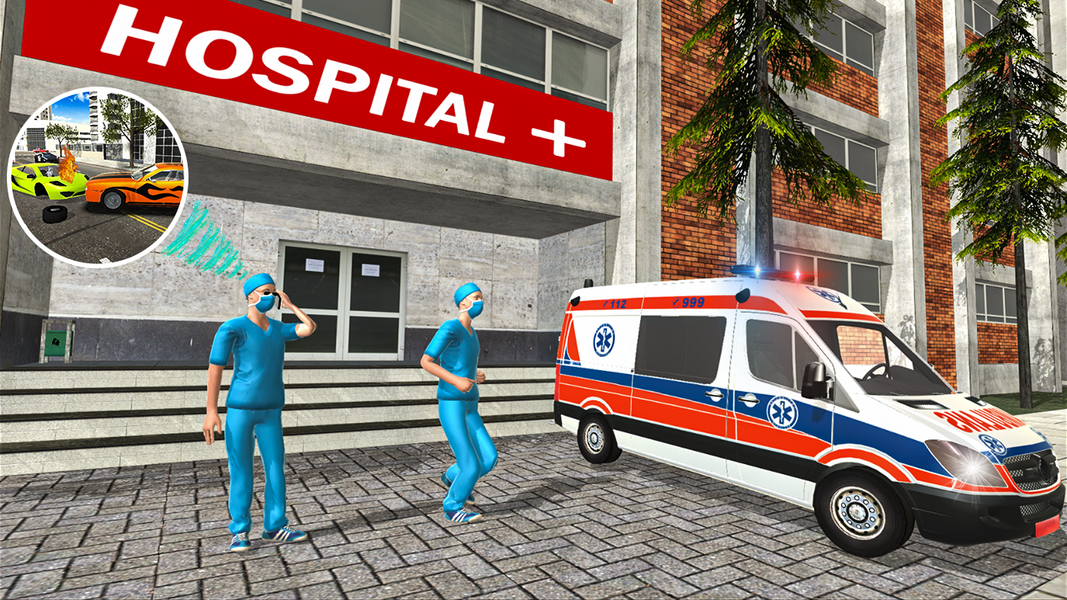 City Ambulance Driving Games - Gameplay image of android game