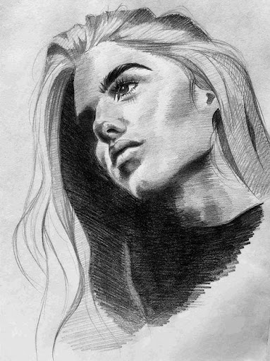 Beautiful girl Charcoal drawing by Mateja Marinko | Artfinder