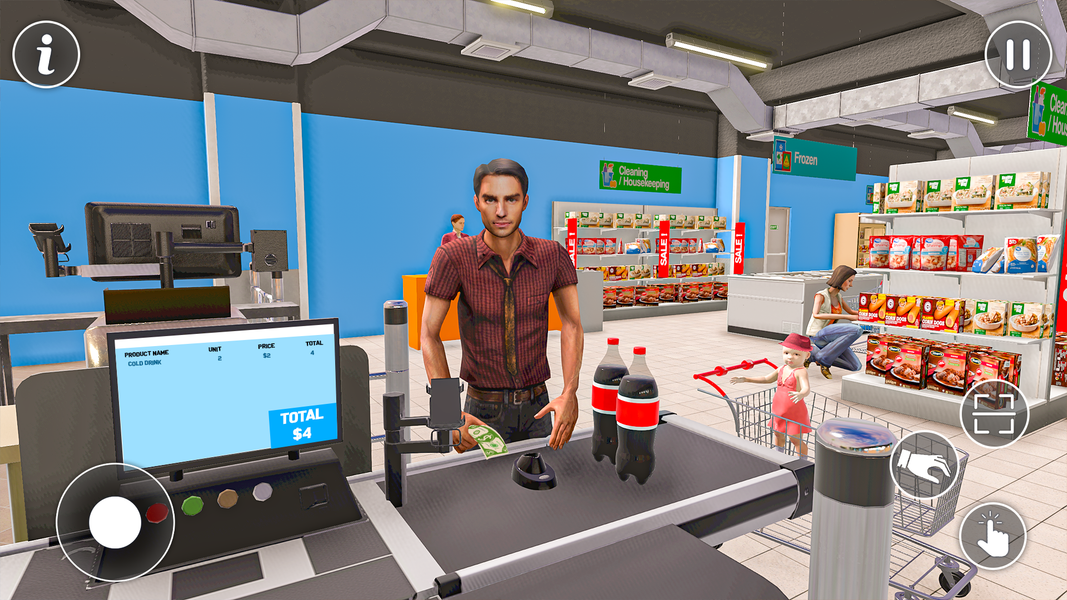 Supermarket Cashier Games 3D - Gameplay image of android game