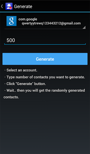 Contacts Generator - Image screenshot of android app