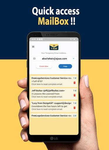 tMail - Temporary Email - عکس برنامه موبایلی اندروید