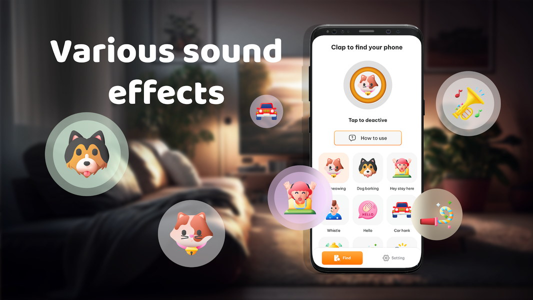 Find My Phone By Clap, Whistle - Image screenshot of android app