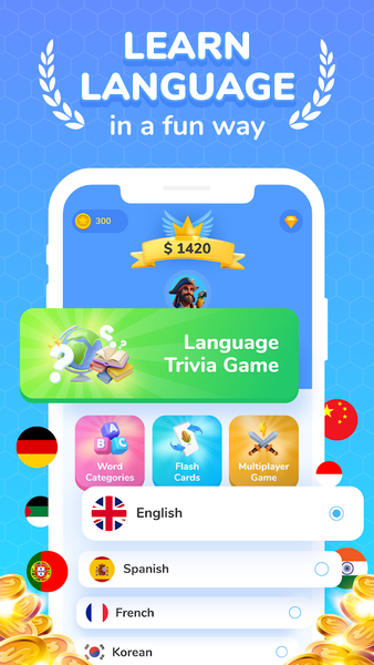 Trivia Lingo: Learn Language - Gameplay image of android game