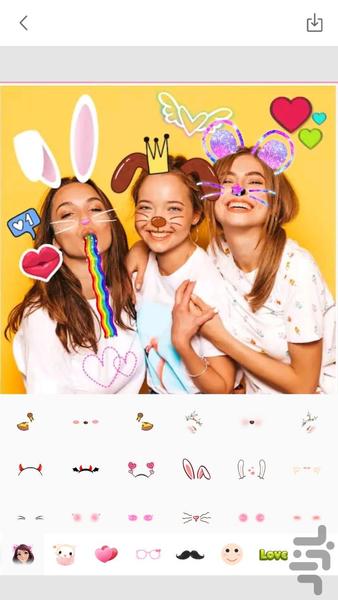 شکلک روی صورت - عکس برنامه موبایلی اندروید