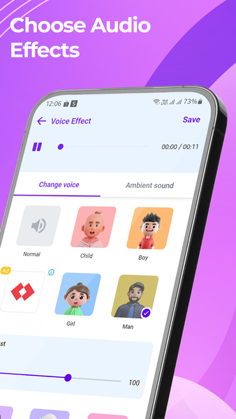 Voice changer And Sound Effect - عکس برنامه موبایلی اندروید