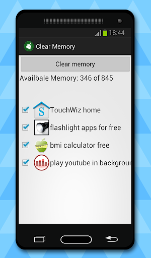 clear memory - Image screenshot of android app