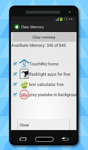 clear memory - Image screenshot of android app