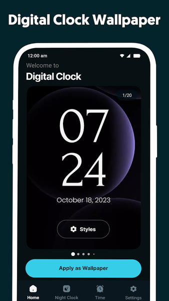 Digital Clock - Alarm Clock - عکس برنامه موبایلی اندروید