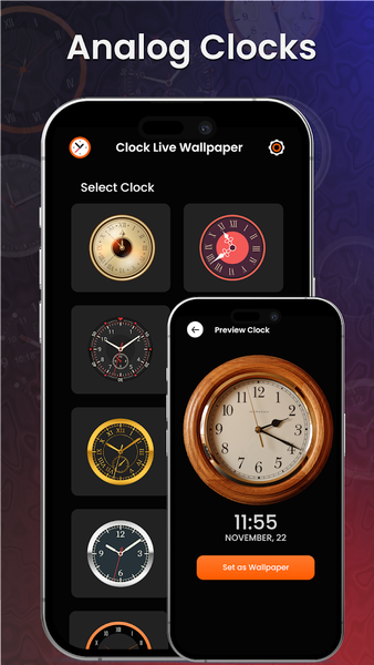 Analog Clock live HD Wallpaper - Image screenshot of android app