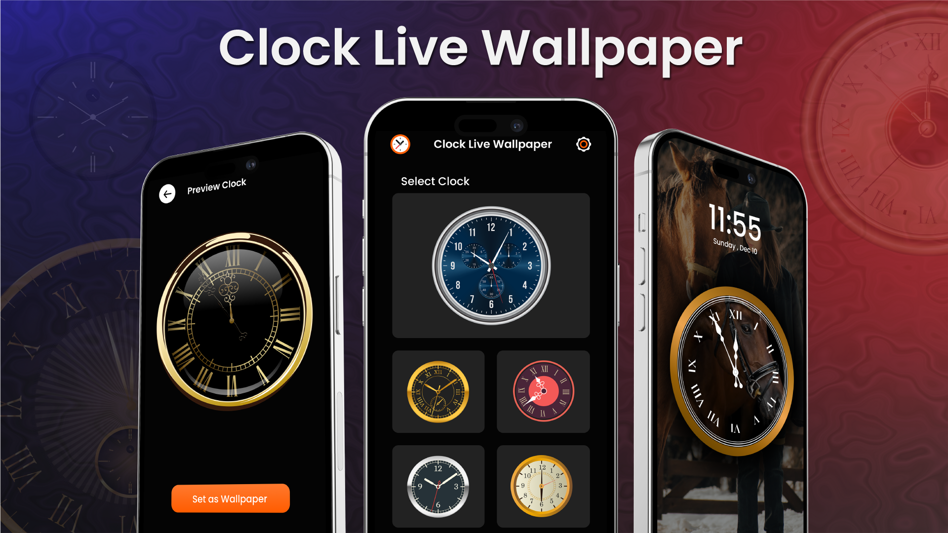 برنامه Analog Clock live HD Wallpaper دانلود بازار
