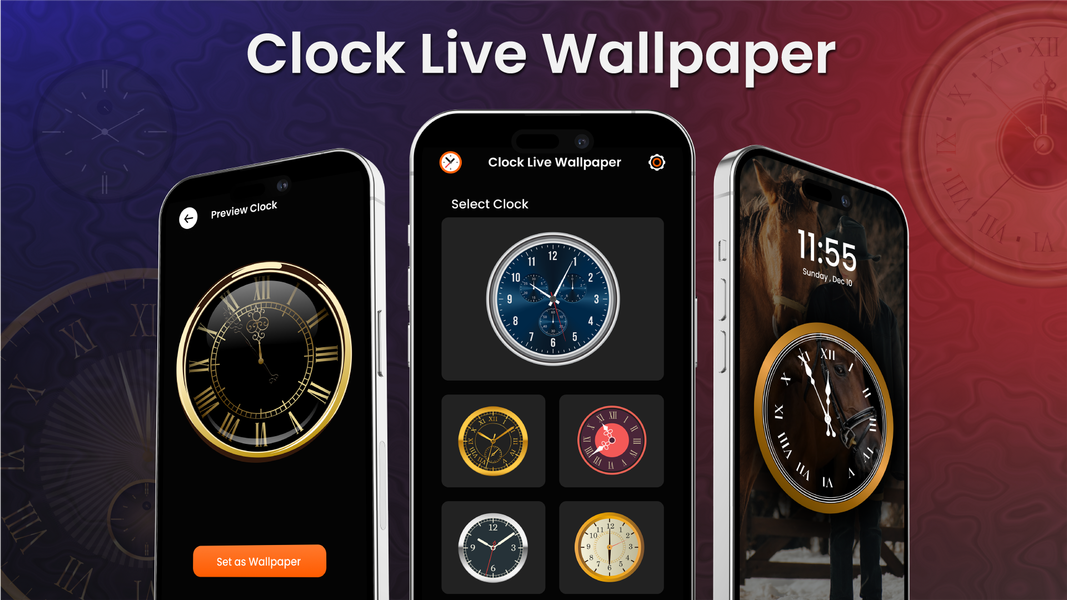 Analog Clock live HD Wallpaper - عکس برنامه موبایلی اندروید