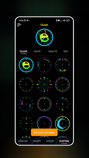 Neon Clock Wallpaper - Image screenshot of android app