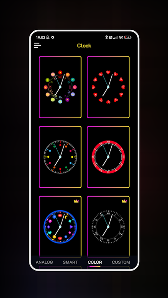 Neon Clock Wallpaper - Image screenshot of android app