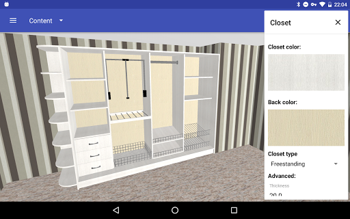 Closet Planner ۳D - عکس برنامه موبایلی اندروید