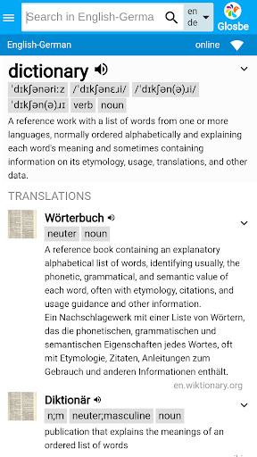 Multilang Dictionary Glosbe - Image screenshot of android app
