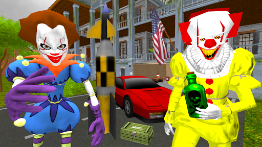Clown Brothers. Neighbor Escape 3D - Gameplay image of android game