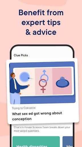 Period Tracker Clue - Ovulation and Cycle Calendar - عکس برنامه موبایلی اندروید