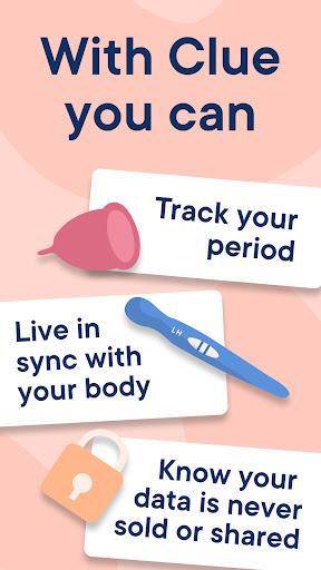 Period Tracker Clue - Ovulation and Cycle Calendar - عکس برنامه موبایلی اندروید