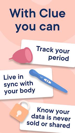 Period Tracker Clue - Ovulation and Cycle Calendar - Image screenshot of android app