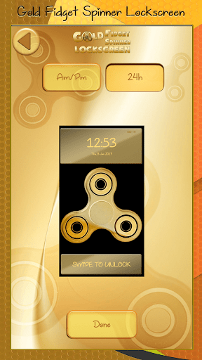 Gold Fidget Spinner Lockscreen - Image screenshot of android app