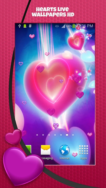 Hearts Live Wallpaper HD - Image screenshot of android app