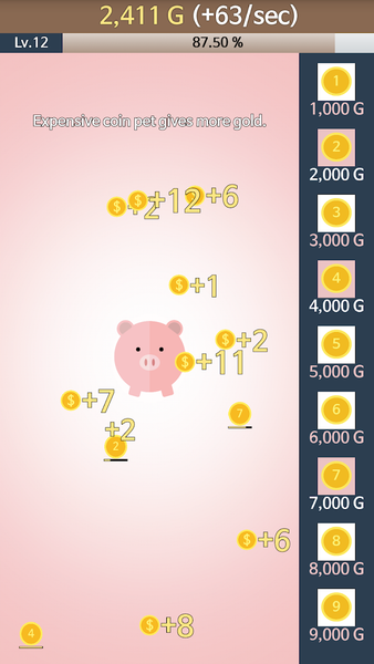 Grow Piggy Bank - Gameplay image of android game