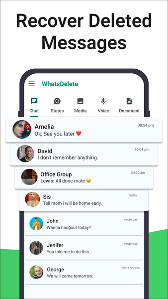 WhatsDelete - Recover Messages - عکس برنامه موبایلی اندروید