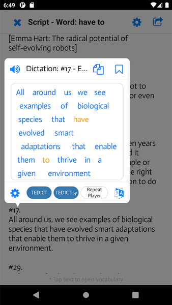 TEDICT - Image screenshot of android app