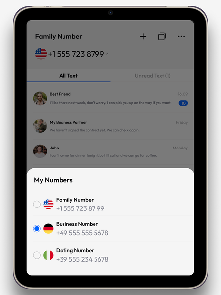 Text &Call Second Phone Number - عکس برنامه موبایلی اندروید