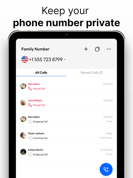 Text &Call Second Phone Number - عکس برنامه موبایلی اندروید