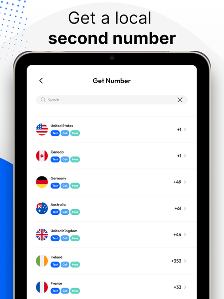 Text &Call Second Phone Number - عکس برنامه موبایلی اندروید