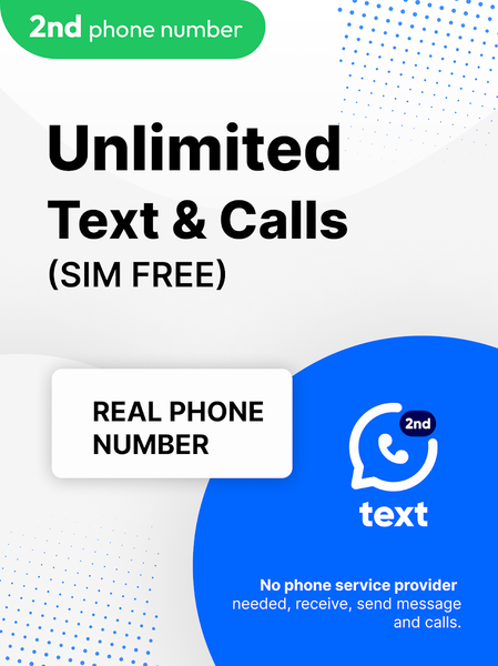 Text &Call Second Phone Number - عکس برنامه موبایلی اندروید