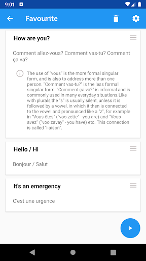 Learn French Phrasebook - عکس برنامه موبایلی اندروید