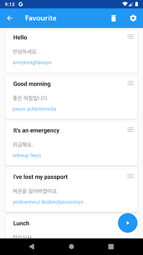 Learn Korean Phrasebook - Image screenshot of android app