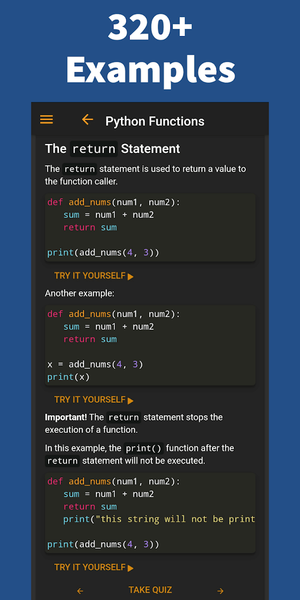 Learn Python - عکس برنامه موبایلی اندروید