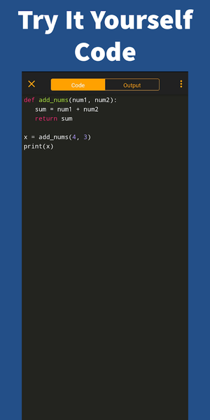 Learn Python - عکس برنامه موبایلی اندروید