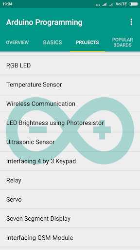 Arduino Programming Tutorial - Image screenshot of android app