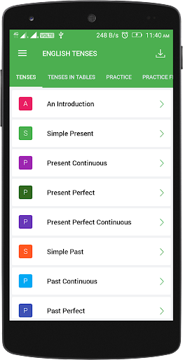 English Tenses Book - Image screenshot of android app