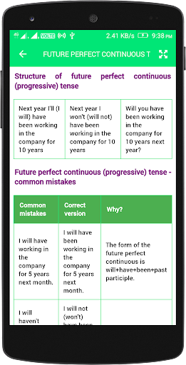 English Tenses Book - عکس برنامه موبایلی اندروید