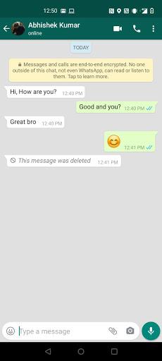 Delete For Everyone Message Recovery for Whatsapp - Image screenshot of android app