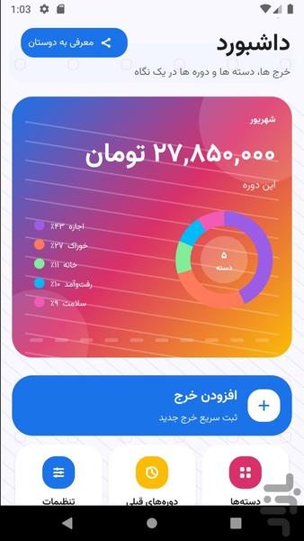 خرج نگار - عکس برنامه موبایلی اندروید