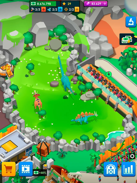Dinosaur Park—Jurassic Tycoon - Gameplay image of android game