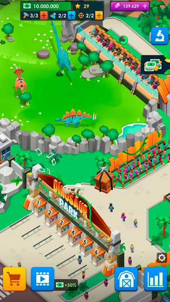 Dinosaur Park—Jurassic Tycoon - Gameplay image of android game