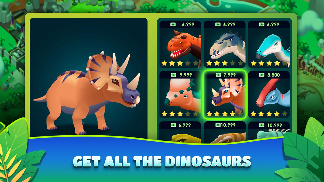 Dinosaur Park—Jurassic Tycoon - Gameplay image of android game