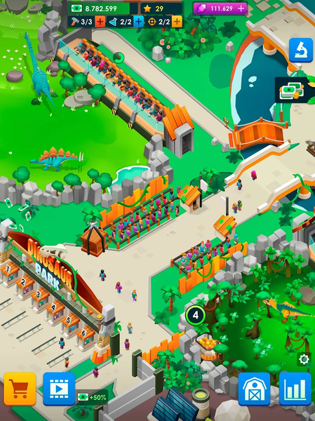 Dinosaur Park—Jurassic Tycoon - Gameplay image of android game