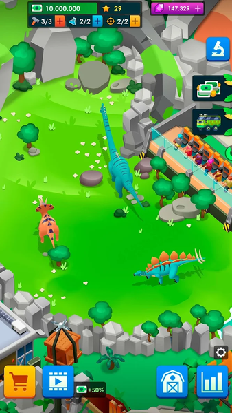 Dinosaur Park—Jurassic Tycoon - Gameplay image of android game